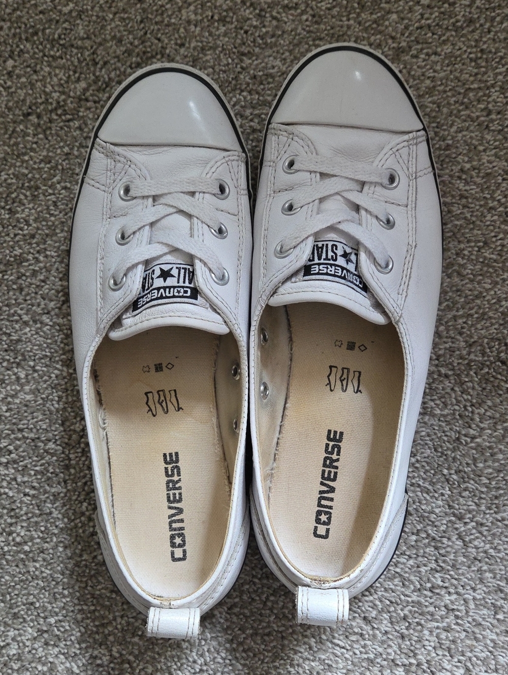 Converse Chuck Taylor All Star Ballet Slip On White Leather Sneakers